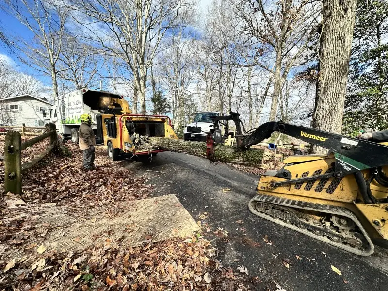Chipper machine used for tree care and landscape maintenance in Bowie, MD.